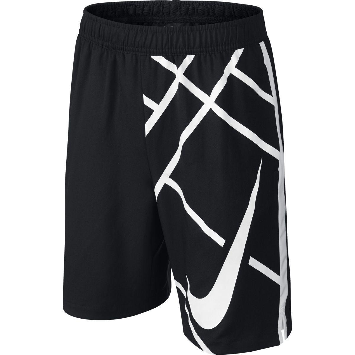 Nike Boys 8 Inch Court GFX Shorts Black/White