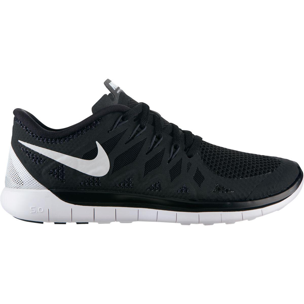 Nike Womens Free 5.0+ Running Shoes - Black/White - Tennisnuts.com