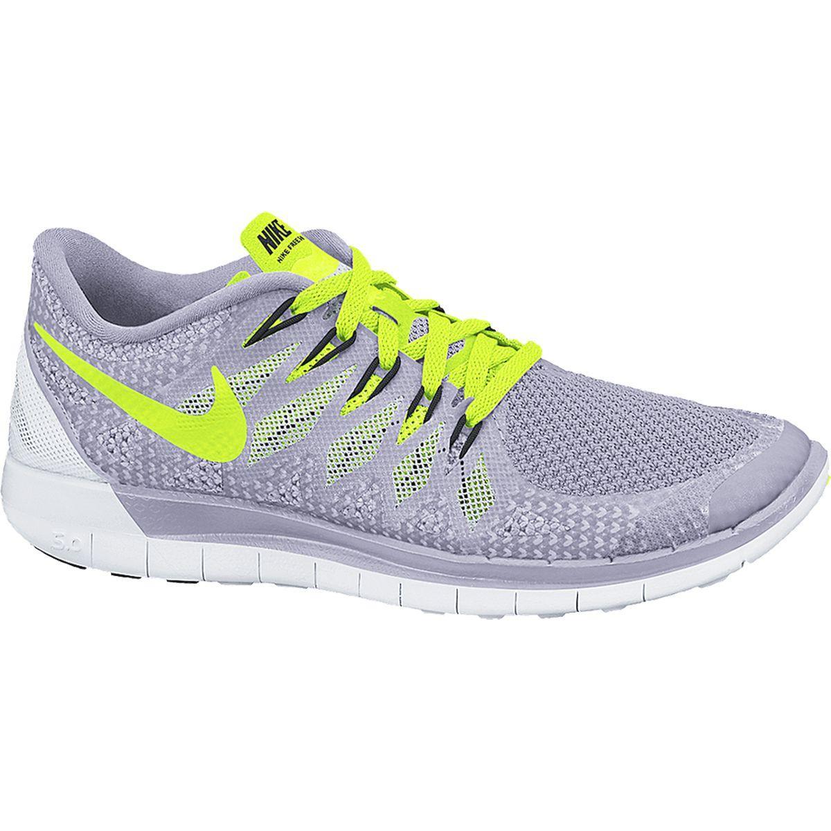 Nike Womens Free 5.0+ Running Shoes Titanium/Volt