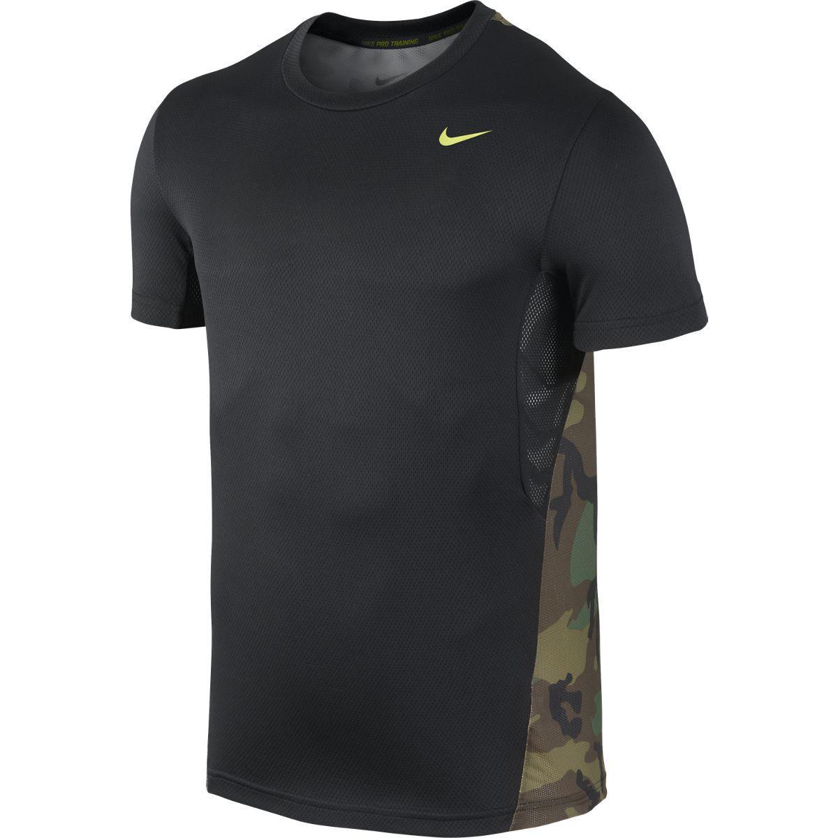 Nike Mens Vapor Dri-FIT Short Sleeve Shirt - Black/Camo - Tennisnuts.com