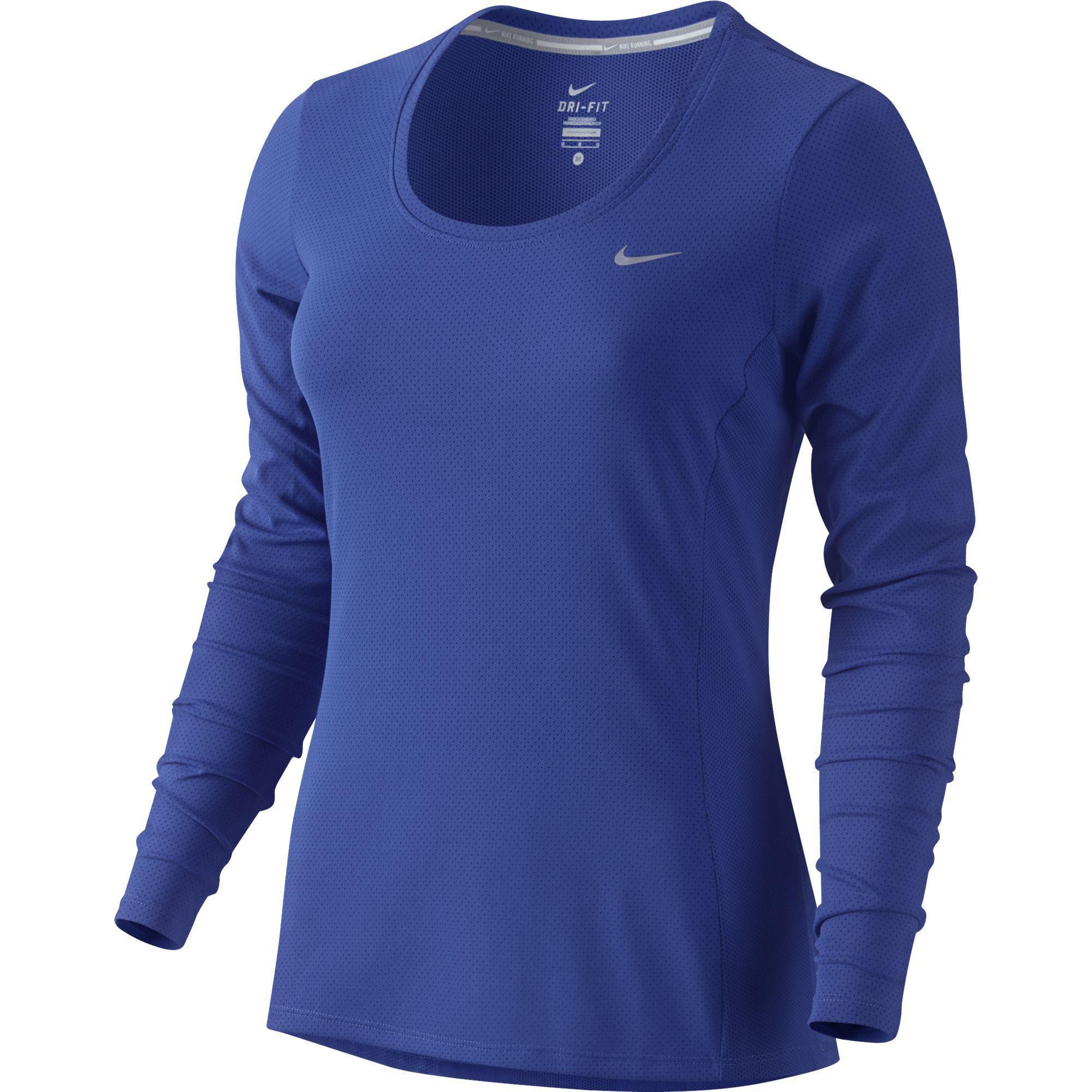 Nike Womens Dri-FIT Contour Long Sleeve Top - Game Royal - Tennisnuts.com