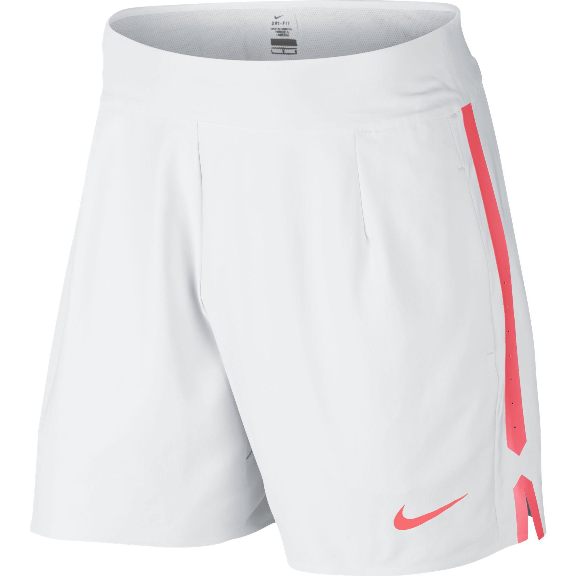 femenino vacío Encogimiento Nike Mens Premier Gladiator 7" Shorts - White/Hot Lava - Tennisnuts.com