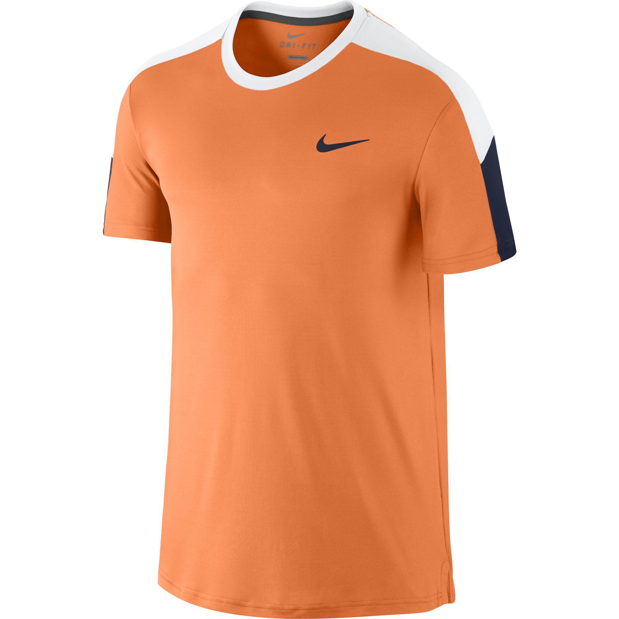 Nike Mens Team Court Crew - Bright Mandarin/White - Tennisnuts.com