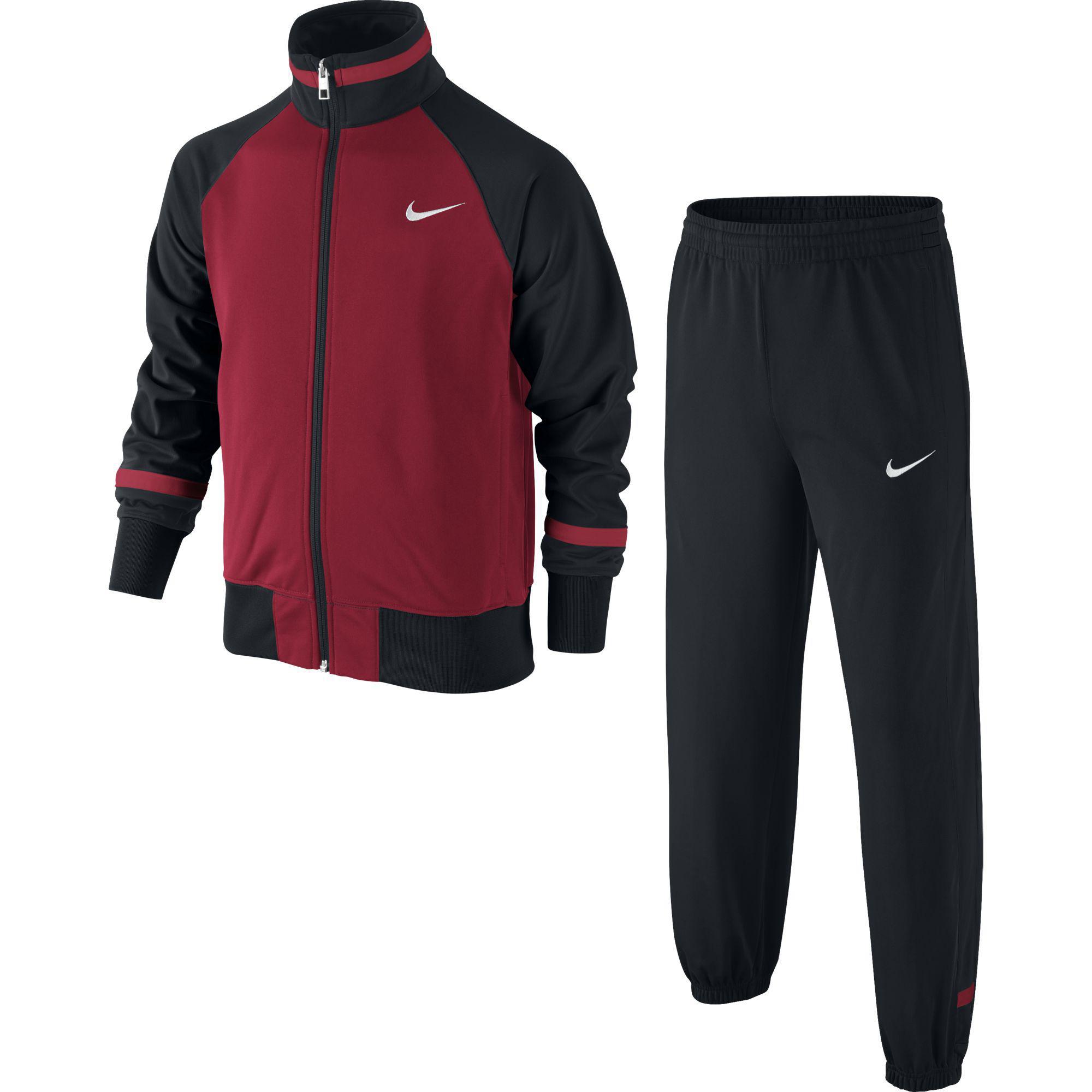 black and red nike tracksuit mens