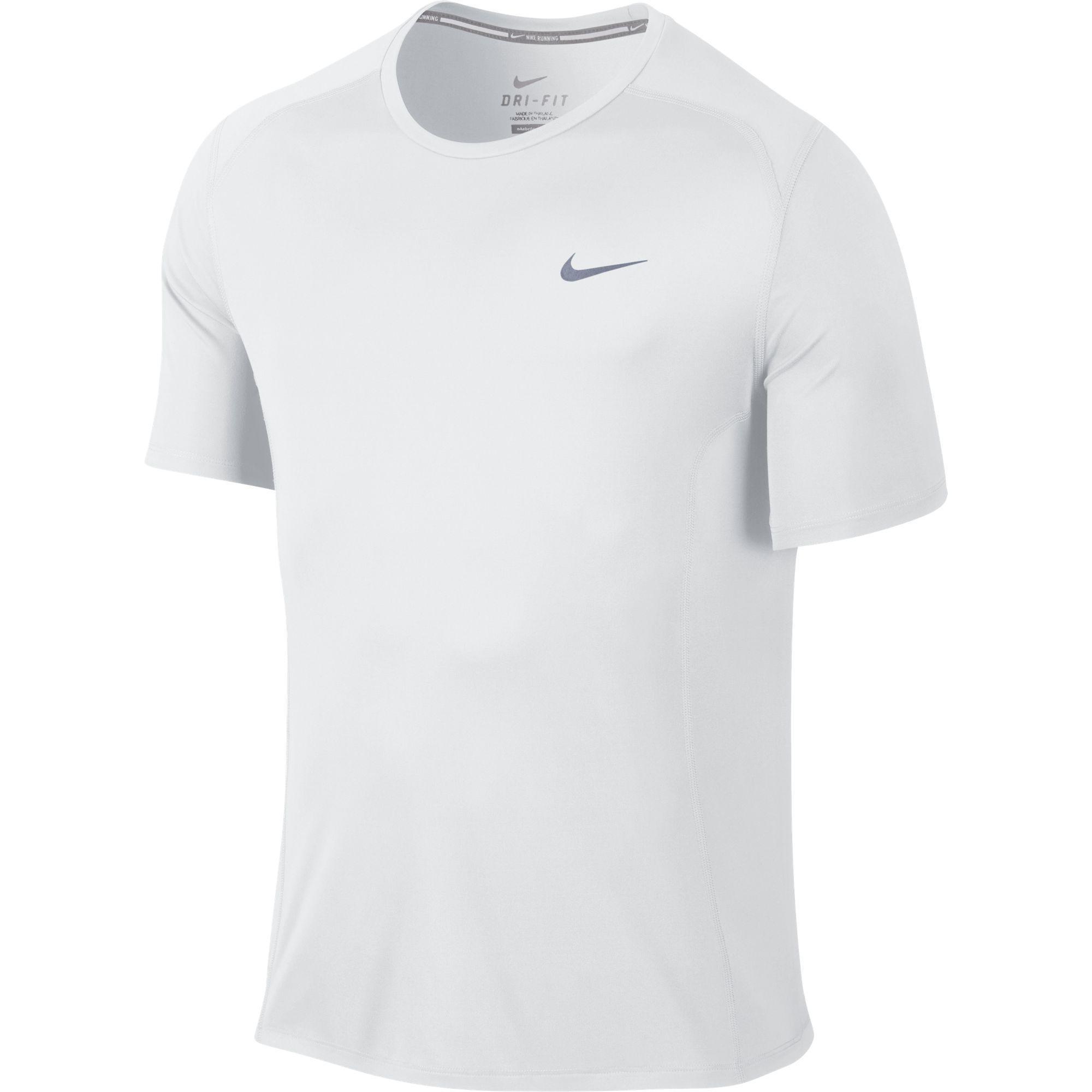 Nike Mens Dri-FIT Miler Top - White - Tennisnuts.com