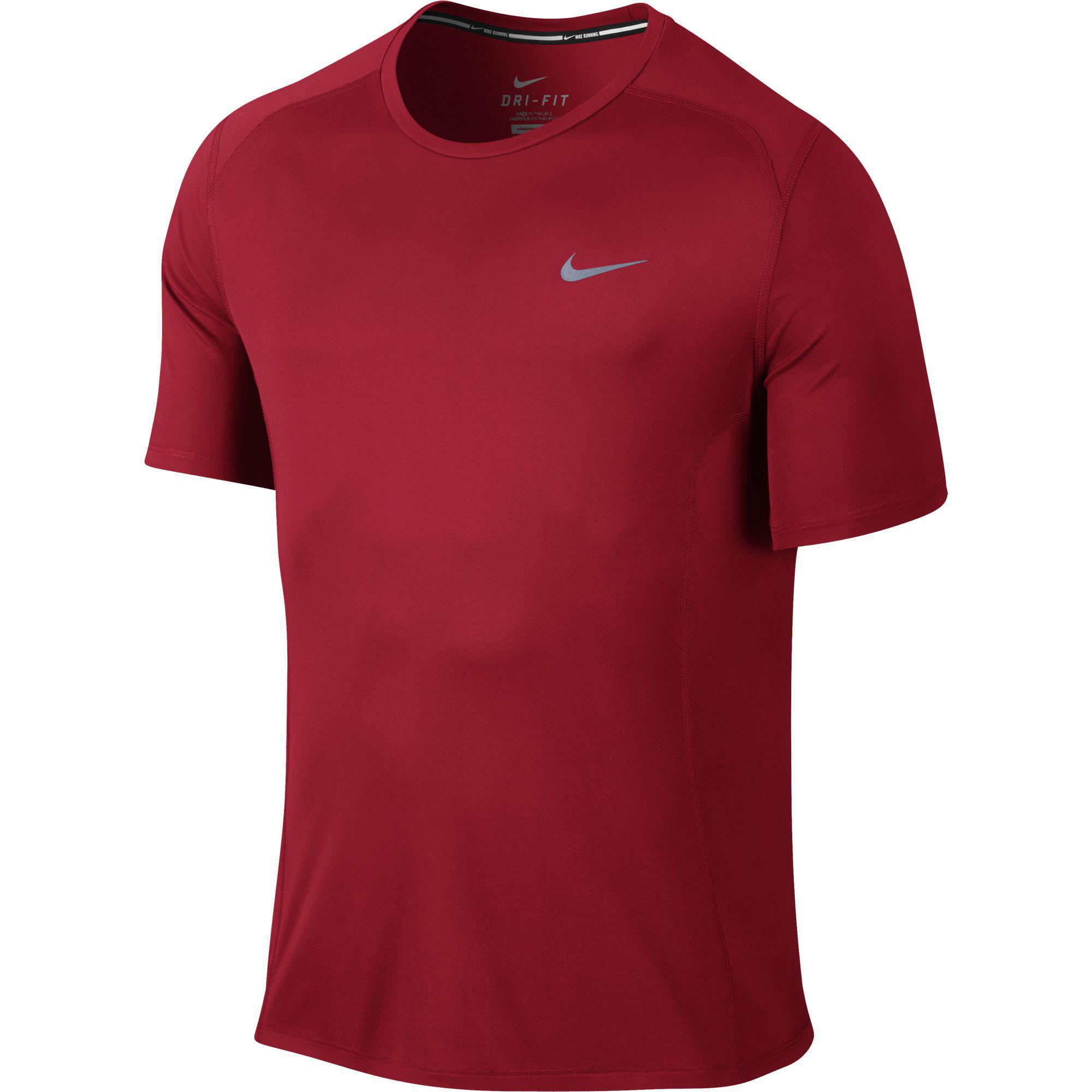 Nike Mens Dri-FIT Miler Top - Red - Tennisnuts.com