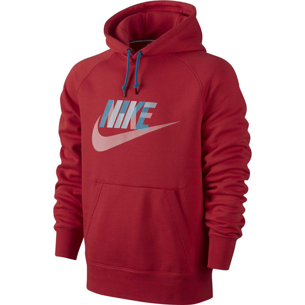 Nike Mens AW77 Fleece Hoodie - University Red - Tennisnuts.com