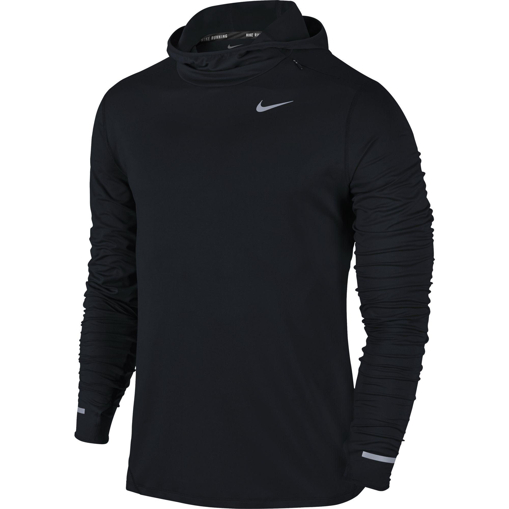 Nike Mens Dri-FIT Element Hoodie - Black/Silver - Tennisnuts.com