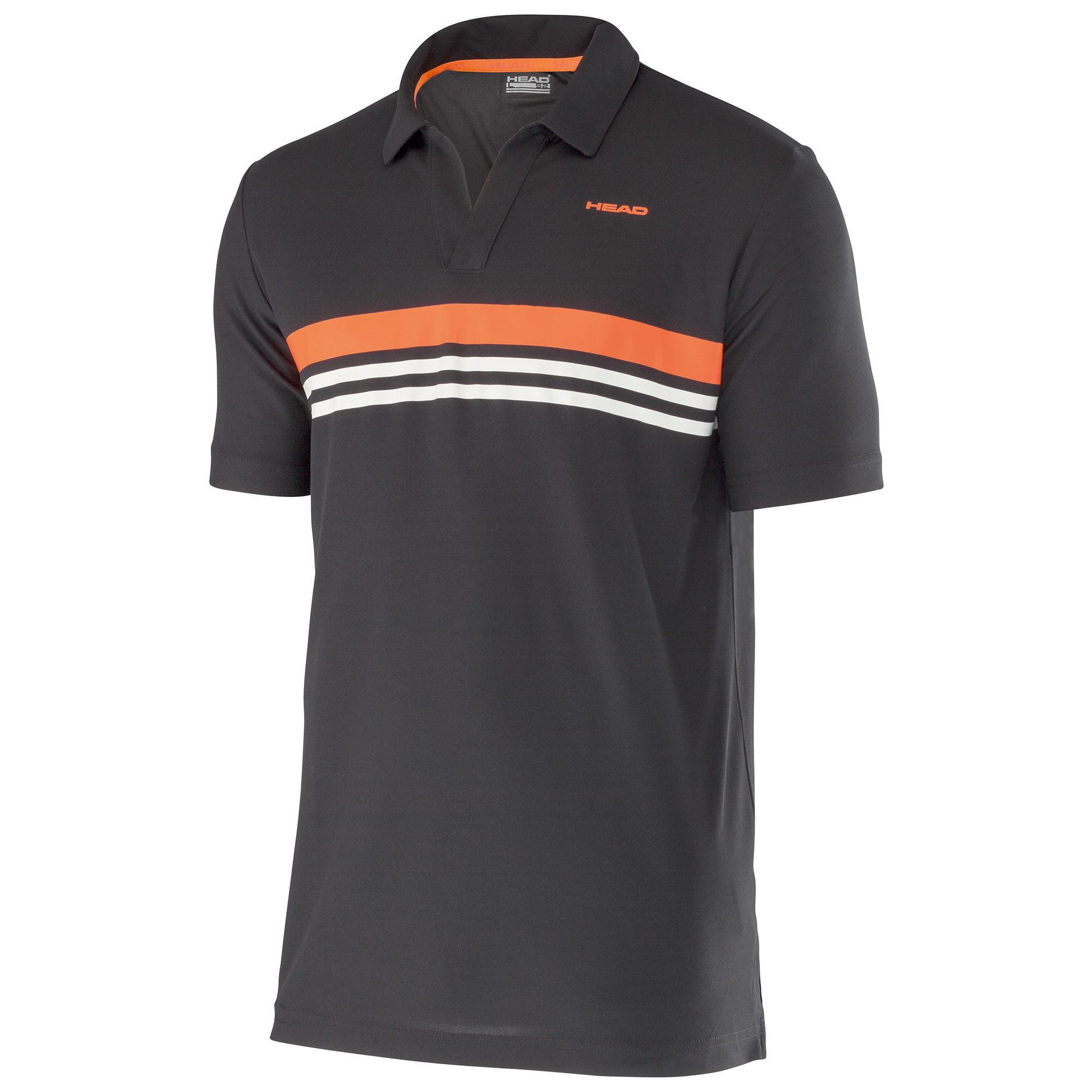 Head Mens Adam Pique Polo Shirt Black/Orange
