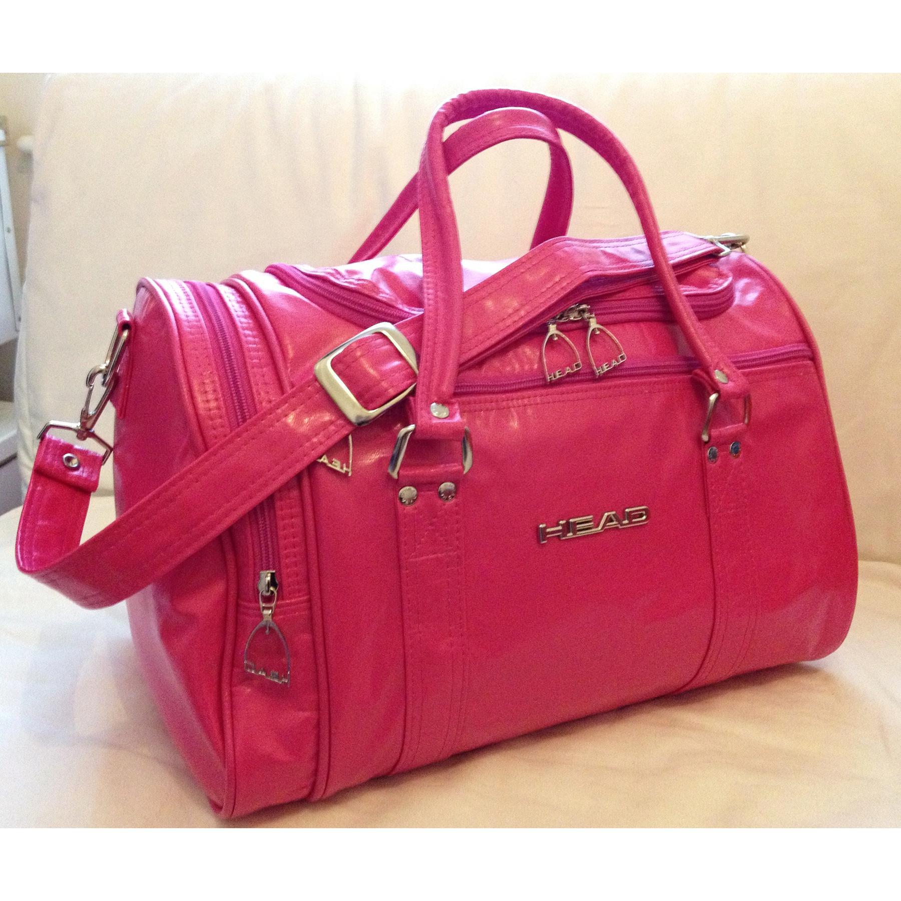 pink leather holdall