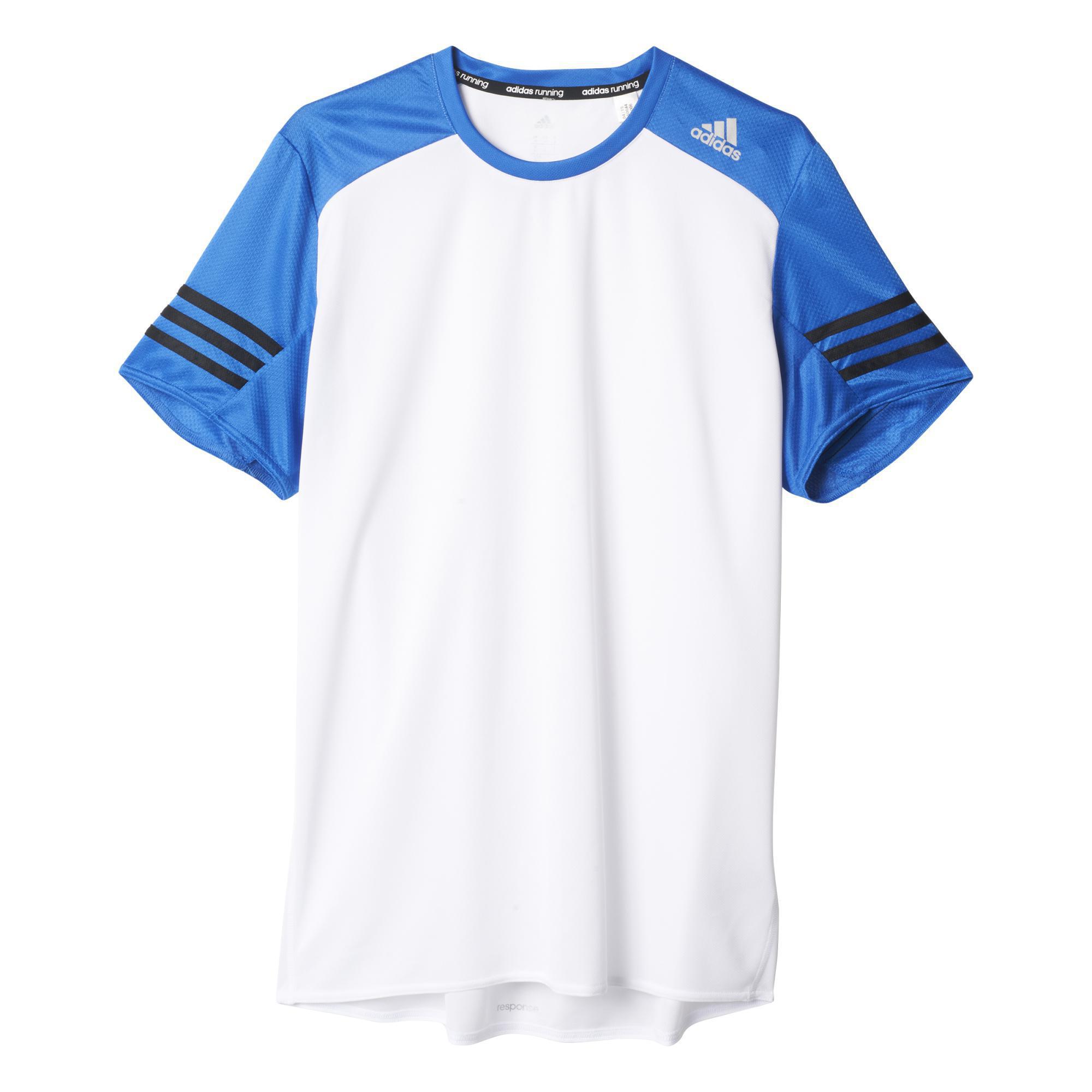 Decir cebra Centralizar Adidas Mens Response Short Sleeve Tee - White/Blue - Tennisnuts.com