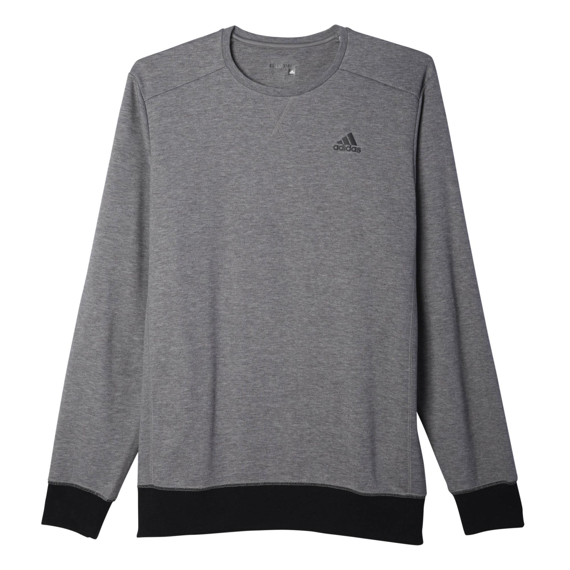 Adidas Mens Sport Essentials Premium Crew Fleece - Core Heather Grey ...