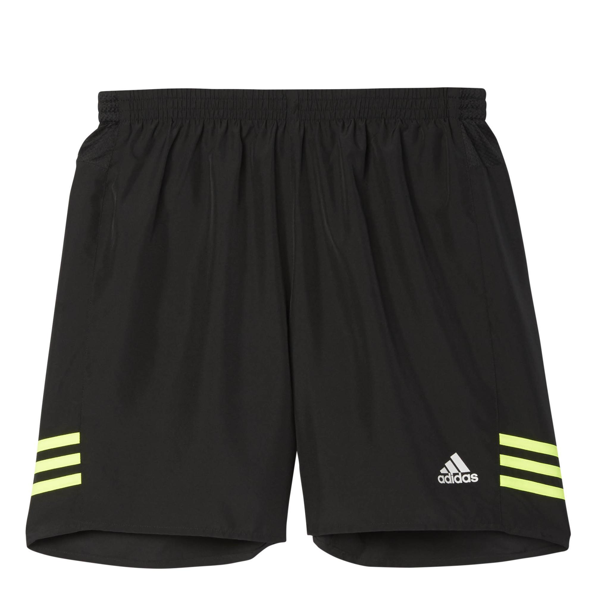 Adidas Mens Response 7-Inch Shorts Black/Yellow - Tennisnuts.com