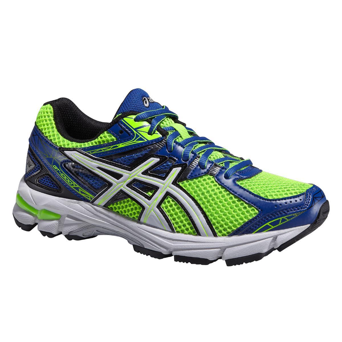 Asics Kids GT-1000 3 GS Running Shoes - Neon Green/White/Blue ...