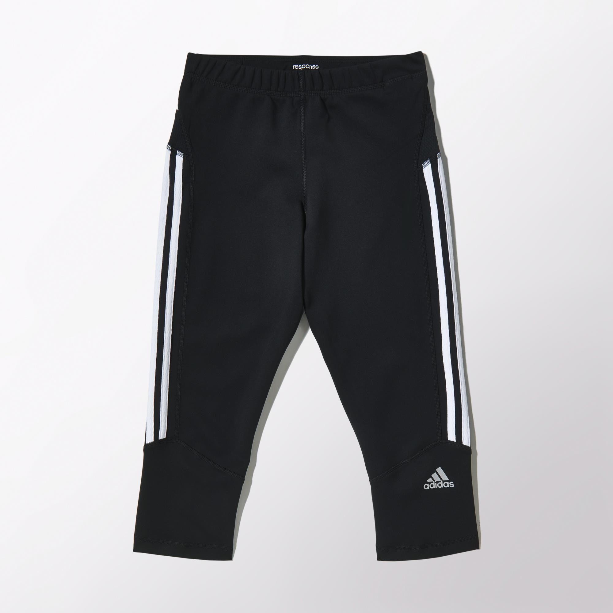 benzine Reparatie mogelijk heerser Adidas Mens Response 3/4 Tights - Black/White - Tennisnuts.com