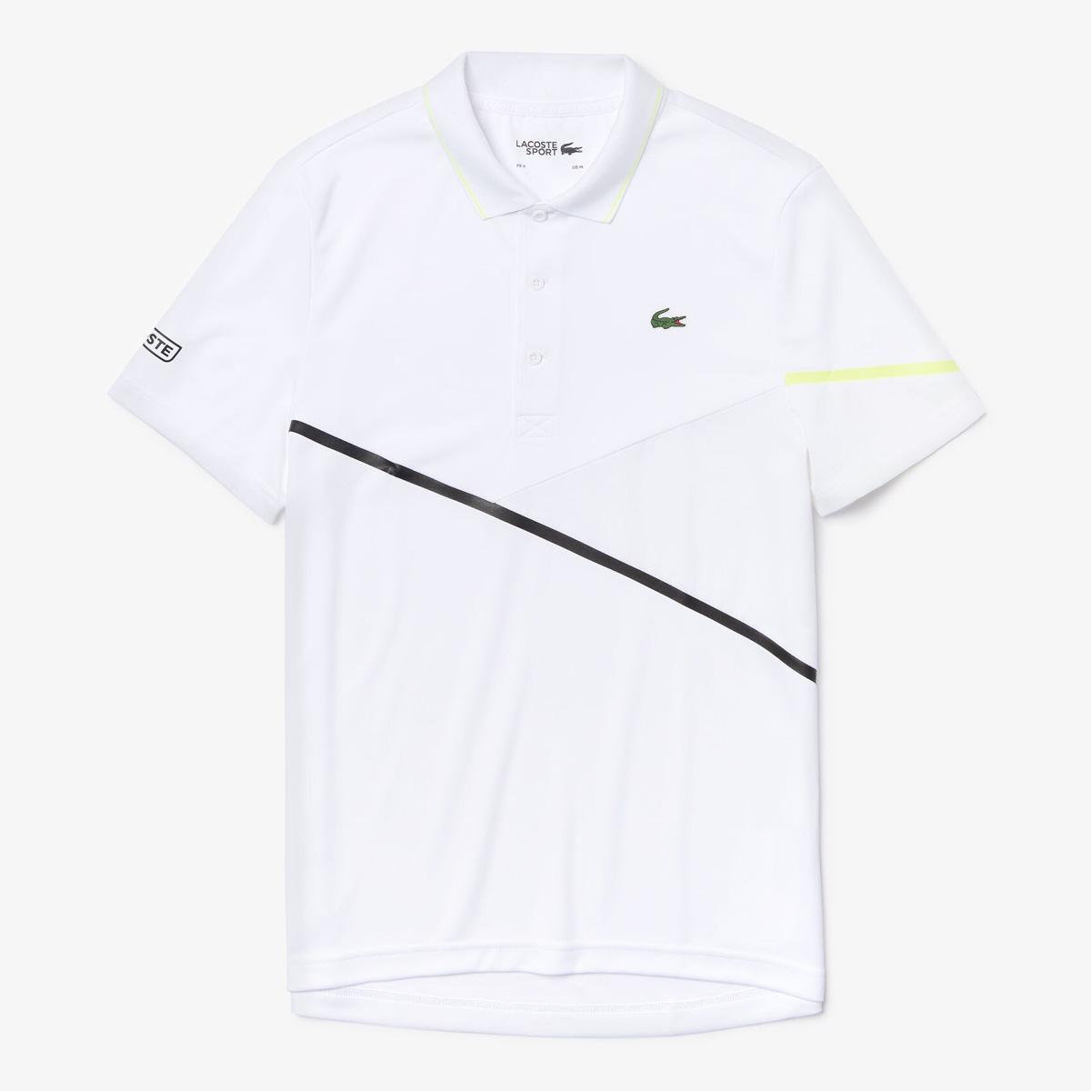 Lacoste Mens Contrast Accent Breathable Pique Polo White