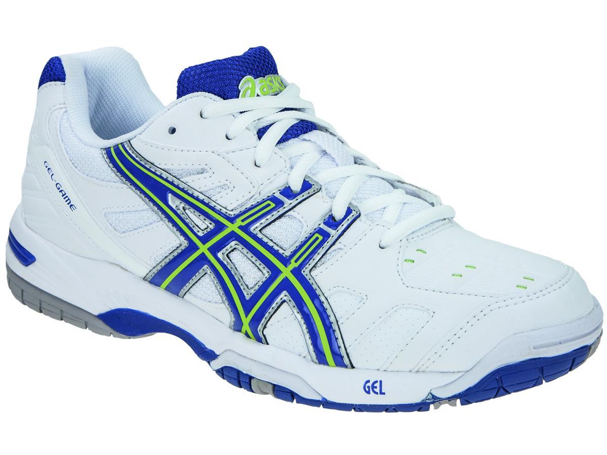 Asics Womens GEL Game 4 - White/Royal Blue/Sharp Green -