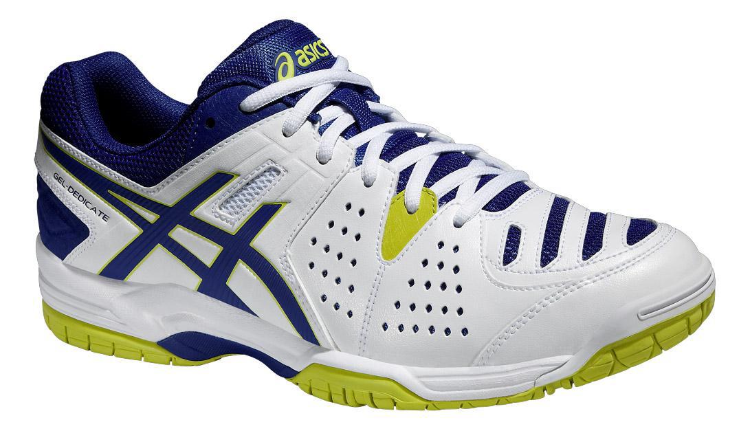 Asics Mens GEL-Dedicate Tennis - White/Navy/Lime Green - Tennisnuts.com