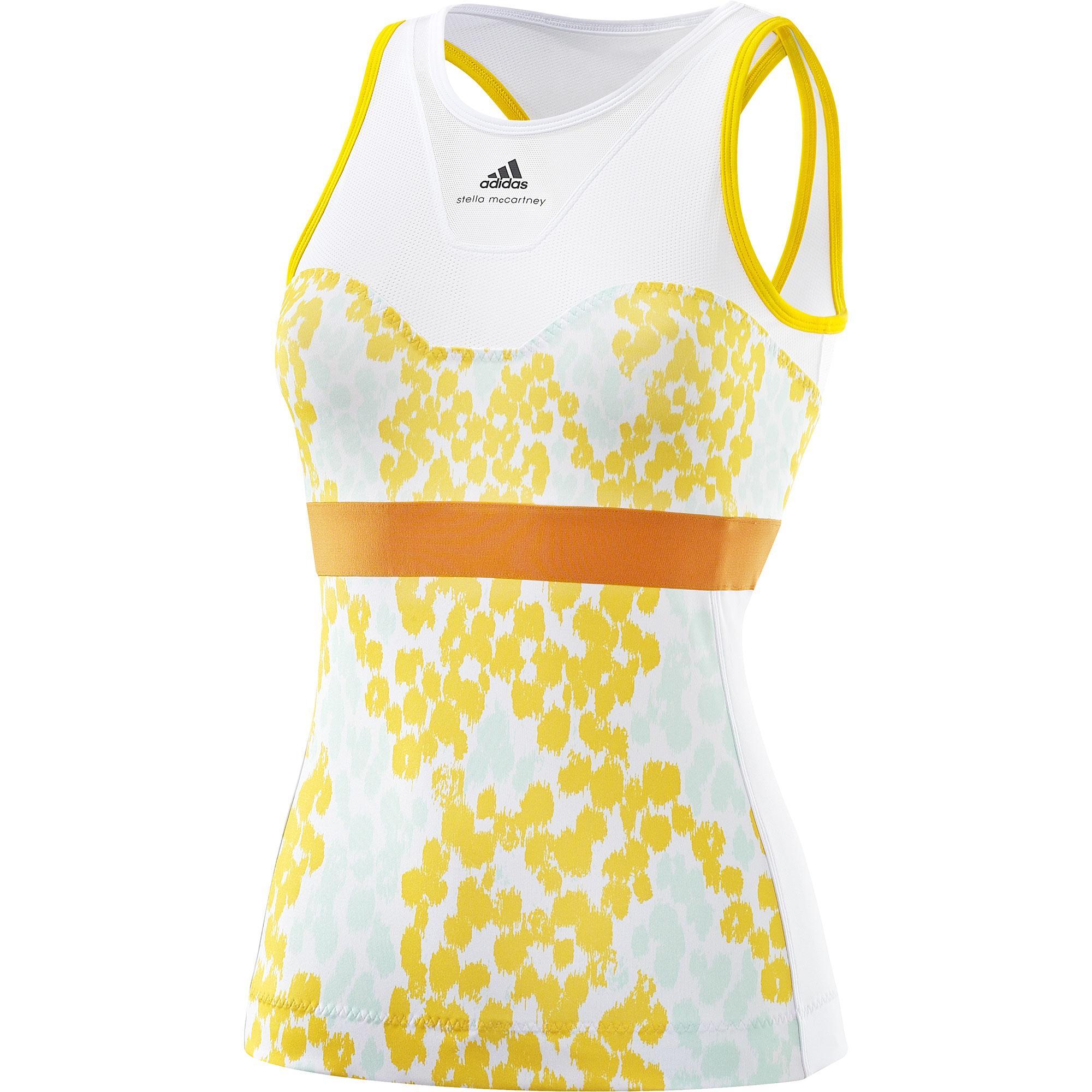 tegenkomen Zending Lao Adidas Barricade Stella McCartney Tank Top - White/Yellow - Tennisnuts.com