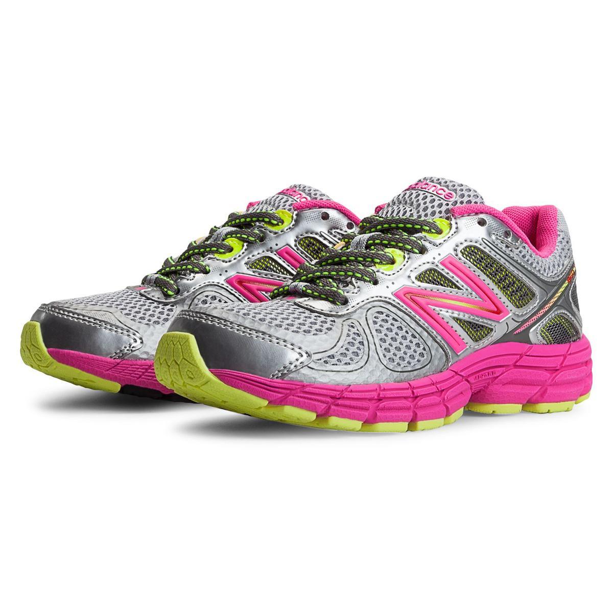 New Balance 860v4 Girls Running Shoes - Grey/Pink - Tennisnuts.com