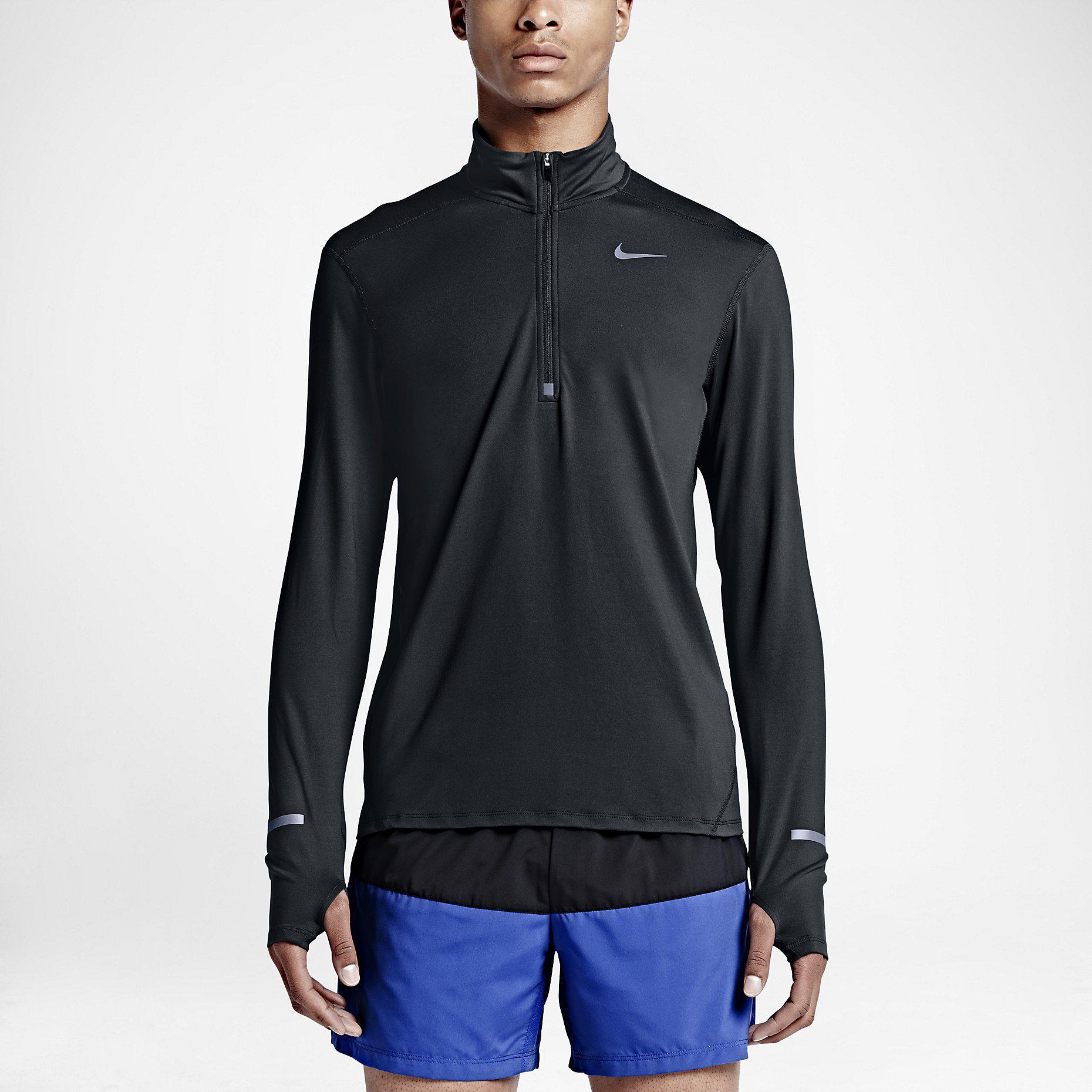 Nike Mens Dri-FIT Element Half-Zip Top - Black - Tennisnuts.com