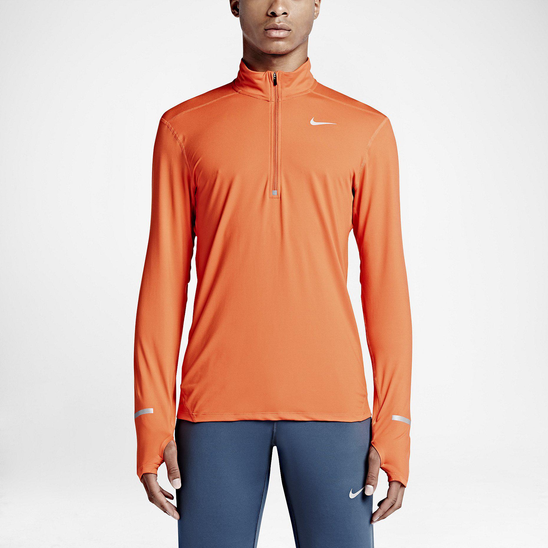 orange nike half zip