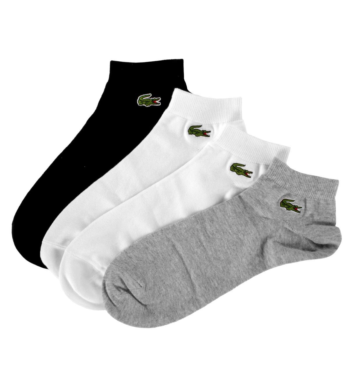 Lacoste 4PP Sport Socks - White/Black/Grey - Tennisnuts.com