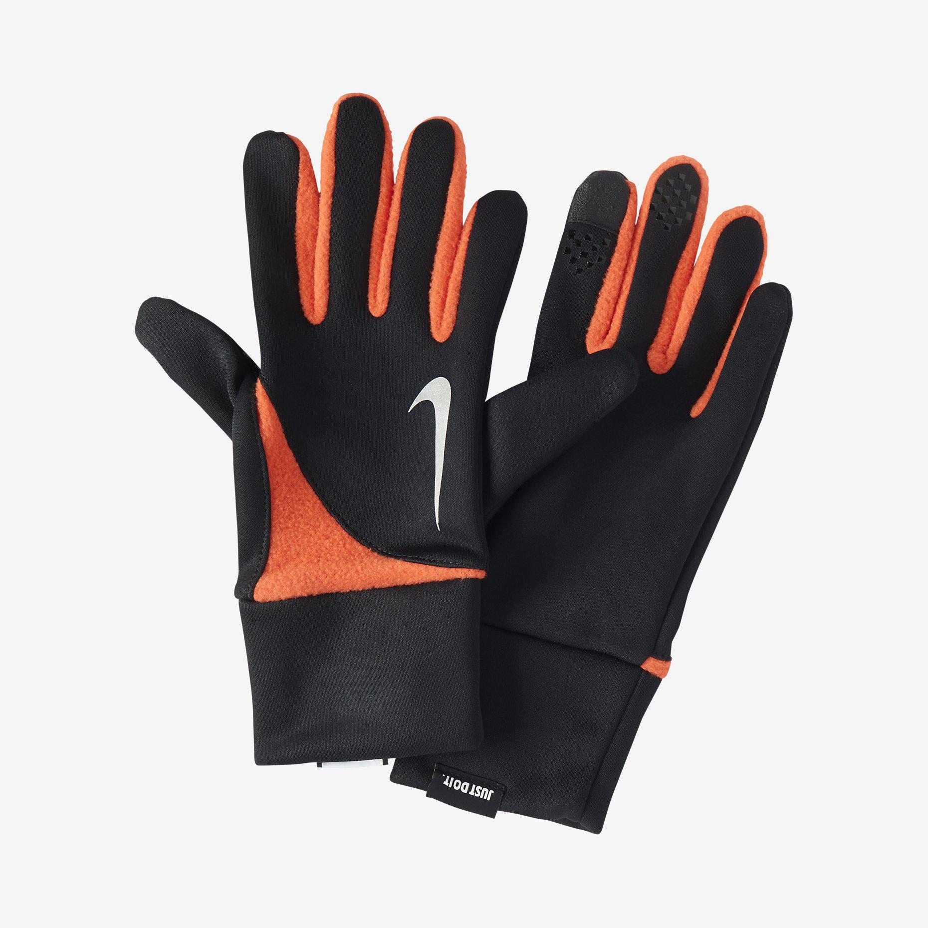 Nike Mens Element Thermal Running Gloves 2.0 Black Team Orange Extra Large Black