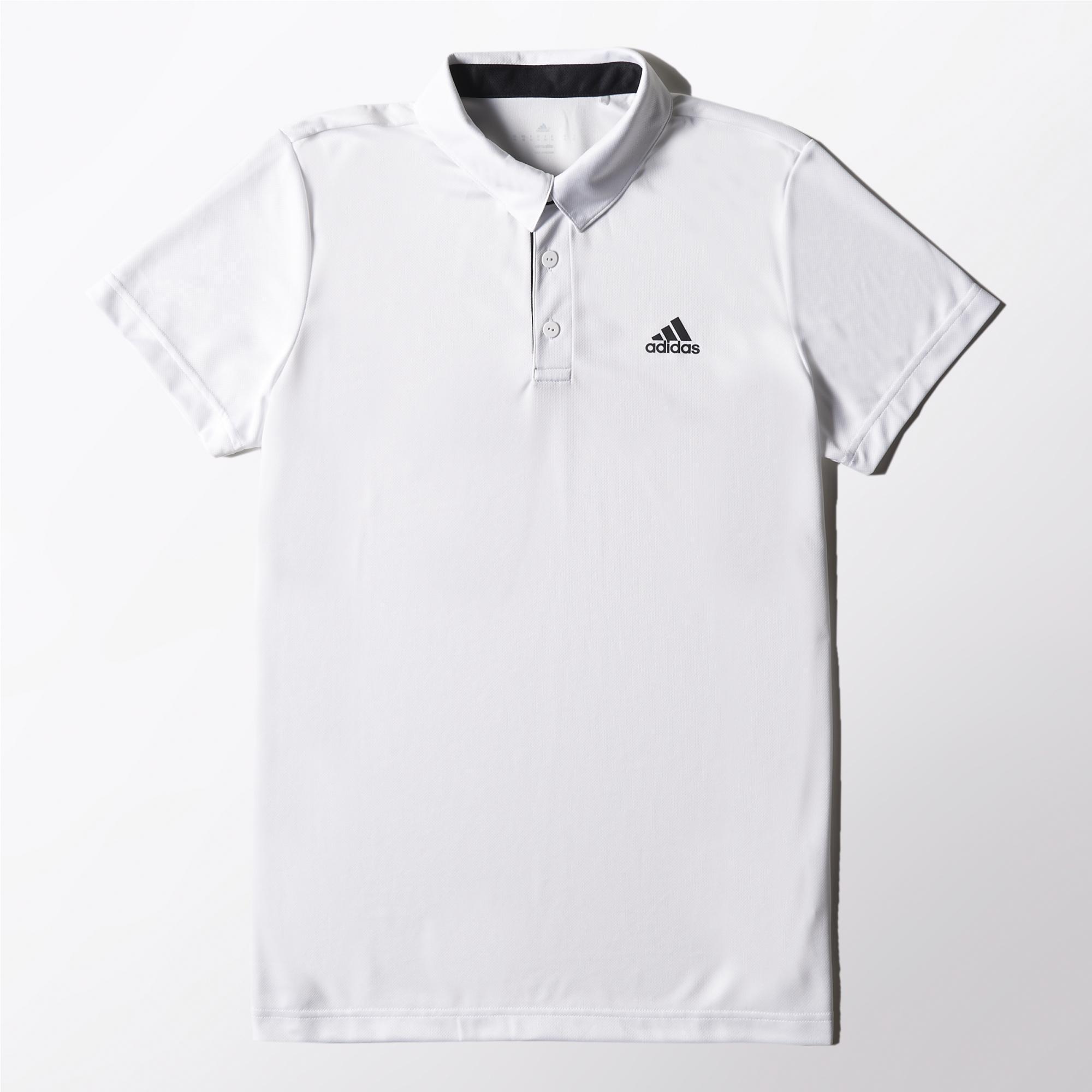 Adidas Mens Sequentials Fab Polo - White - Tennisnuts.com