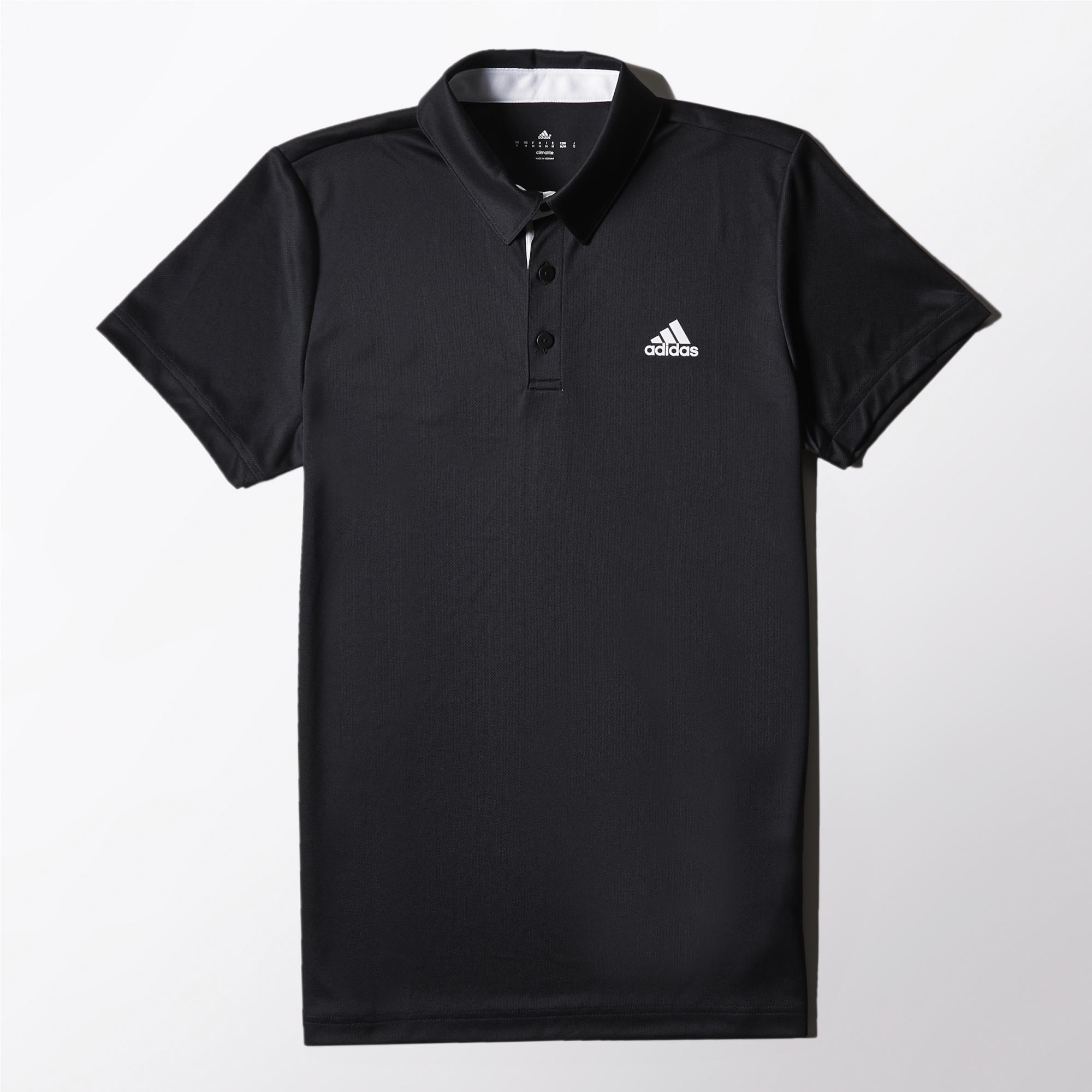 Adidas Mens Sequentials Fab Polo - Black - Tennisnuts.com