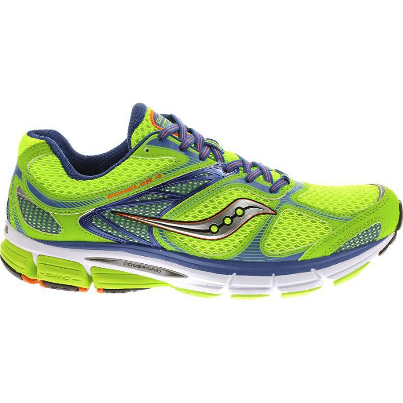 Saucony Mens Echelon 4 Running Shoes - Slime/Blue - Tennisnuts.com