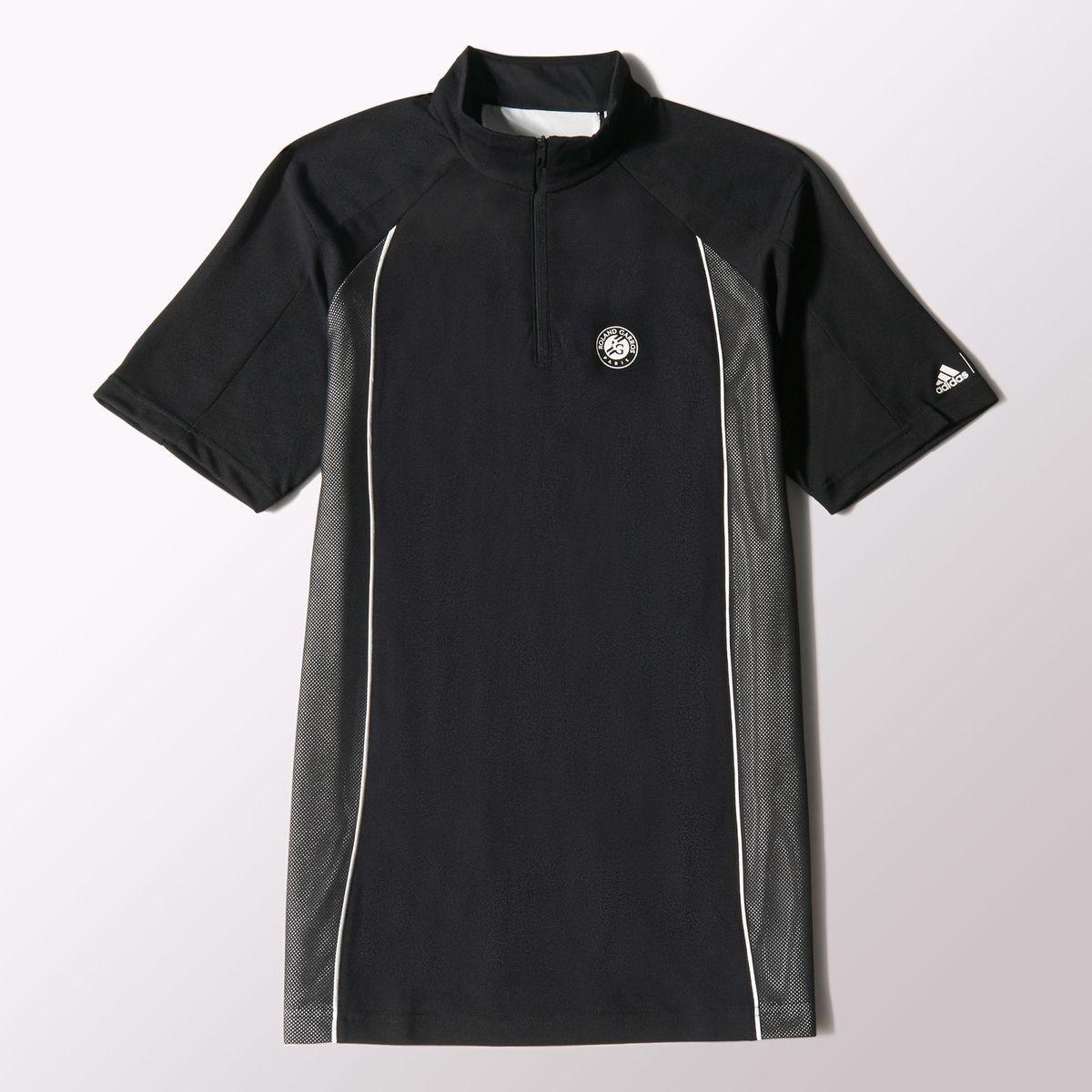 Adidas Mens Y-3 Roland Garros Half-Zip Tee - Black Adidas Mens Y-3 Roland Garros Half-Zip Tee - Black