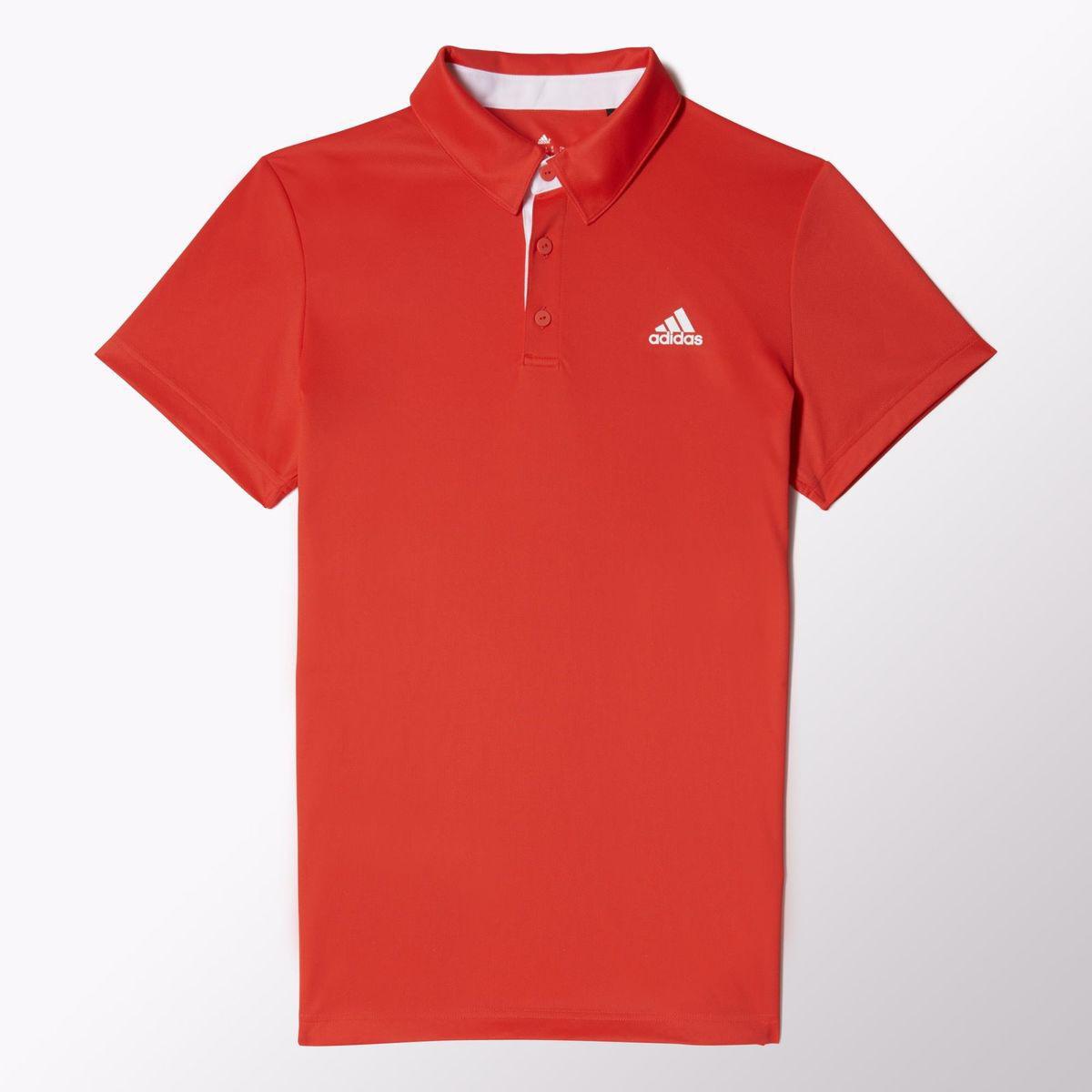 Adidas Mens Sequentials Fab Polo - Bright Red - Tennisnuts.com