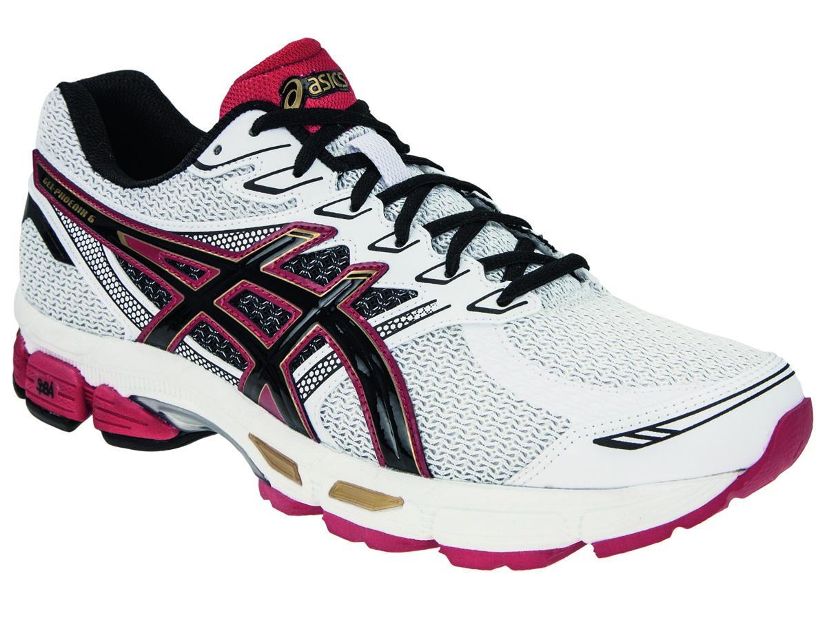 Asics Mens GEL-Phoenix 6 Running Shoes - White/Red - Tennisnuts.com