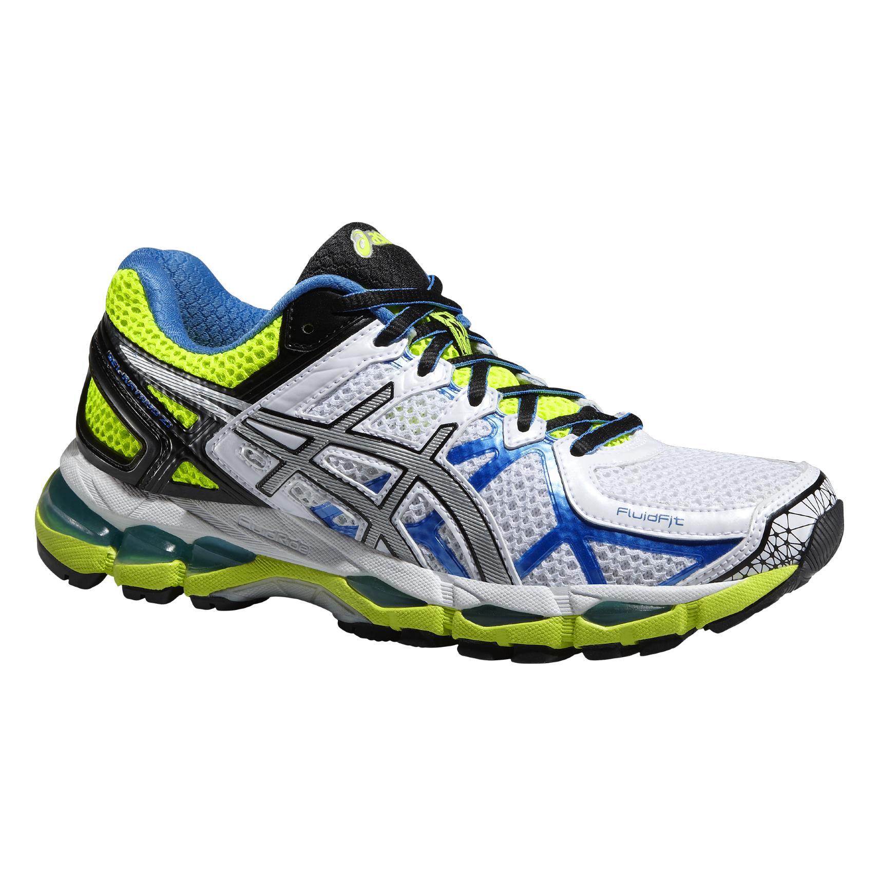 Asics Womens GEL-Kayano 21 Running Shoes - White/Yellow - Tennisnuts.com