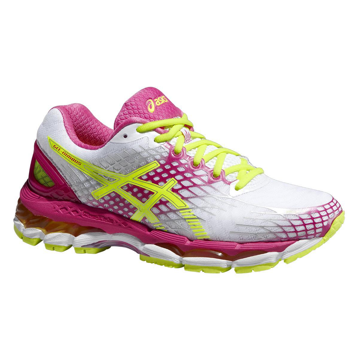 Asics Womens GEL-Nimbus 17 Running Shoes - White/Pink - Tennisnuts.com