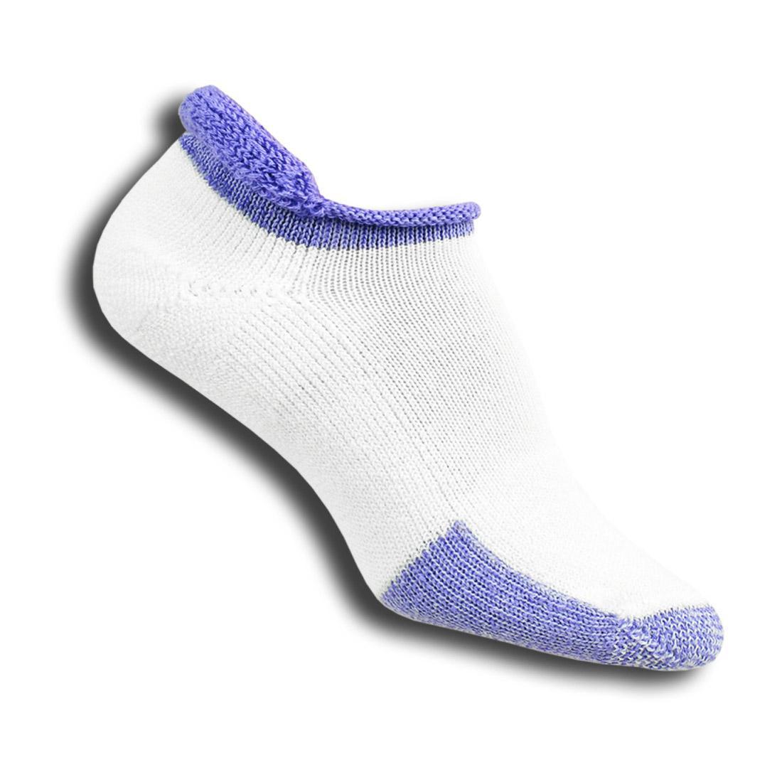 Thorlo Thick Cushion Tennis Rolltop Socks (White/Lavendar) Medium 58