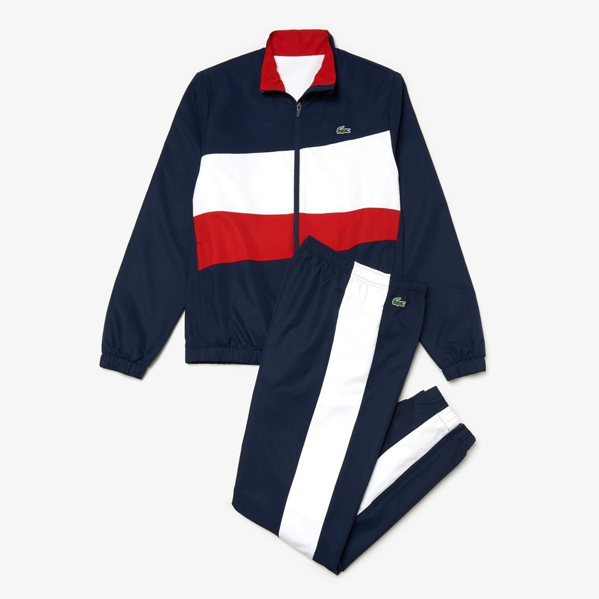 red white and blue lacoste tracksuit