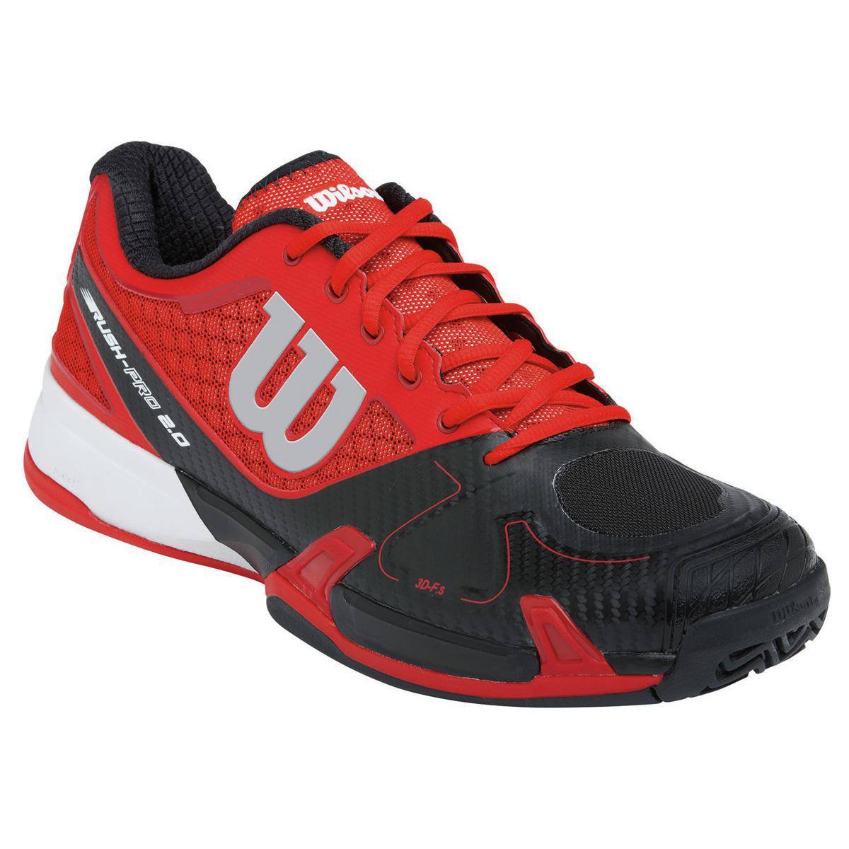 Wilson Mens Rush Pro 2.0 Tennis Shoes - Red/Black - Tennisnuts.com