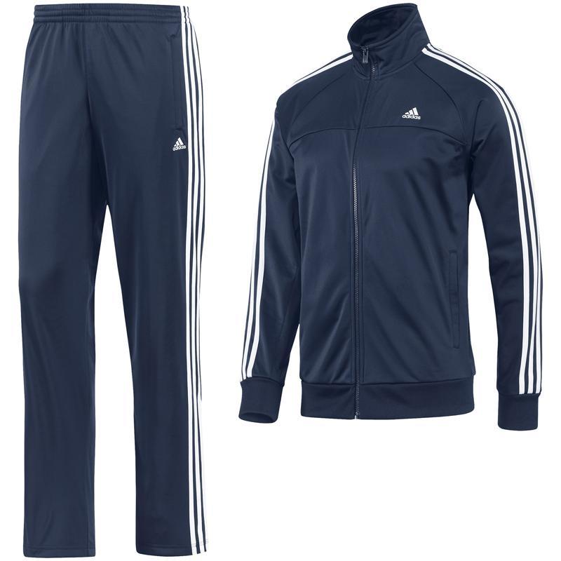 Adidas Mens Essential 3 Stripe Tracksuit - Collegiate Navy/White ...