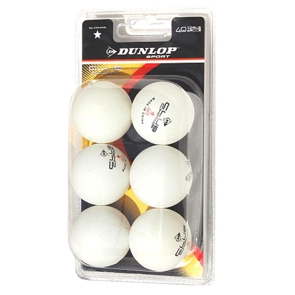 Dunlop Club Championship Table Tennis Ball (6 Pack)