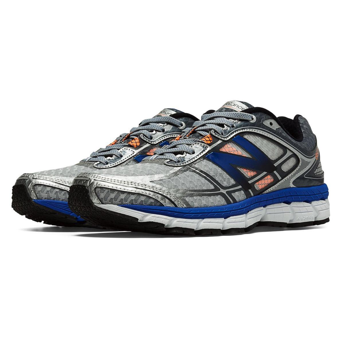 New Balance M860v5 Mens (2E) Running Shoes - Silver/Optic Blue ...