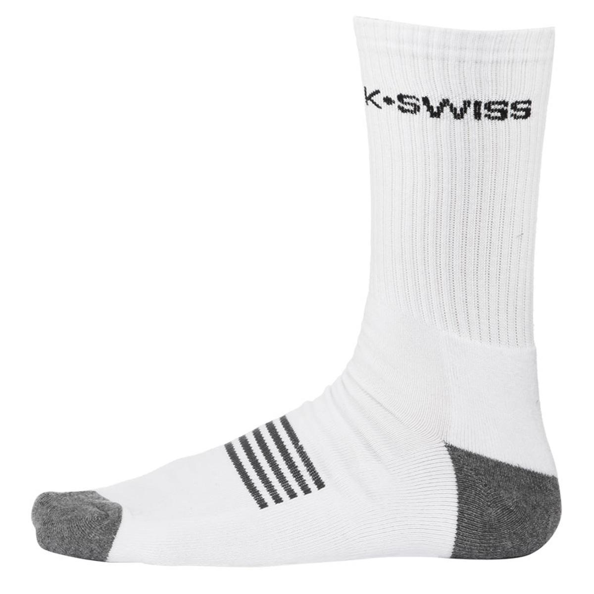 tot nu fout zwavel K-Swiss Mens All Court Socks (3 Pairs) - White/Black - Tennisnuts.com