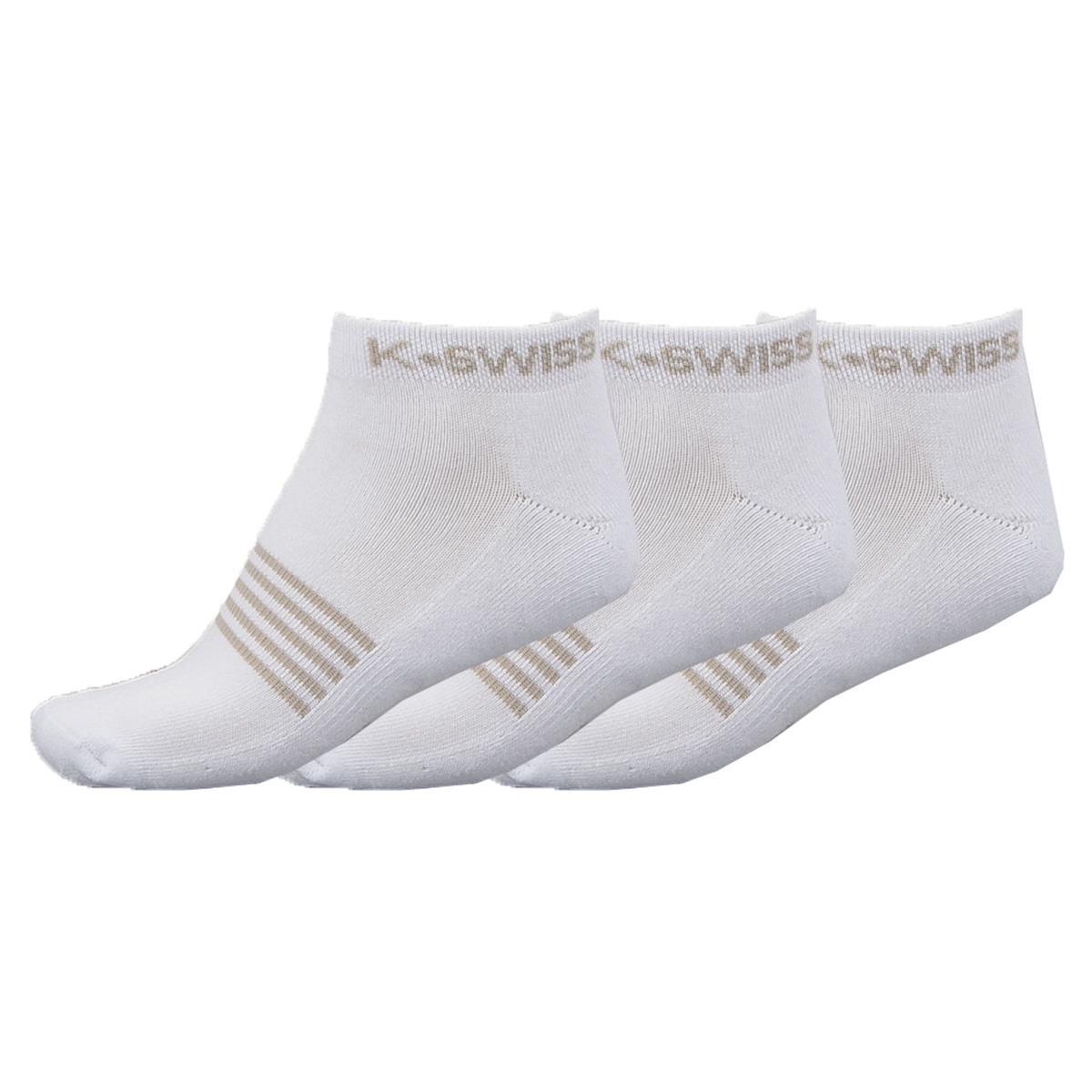 KSwiss Womens All Court Socks (3 Pairs) White/Grey