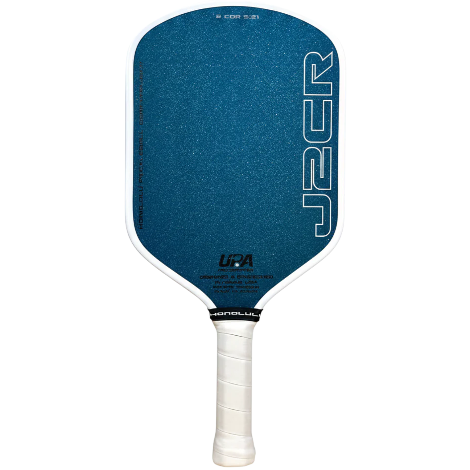 その他 HONOLULU PICKLEBALL J2CR Crystal Blue Honolulu J2CR Crystal Blue Endurance Surface Pickleball Paddle - White