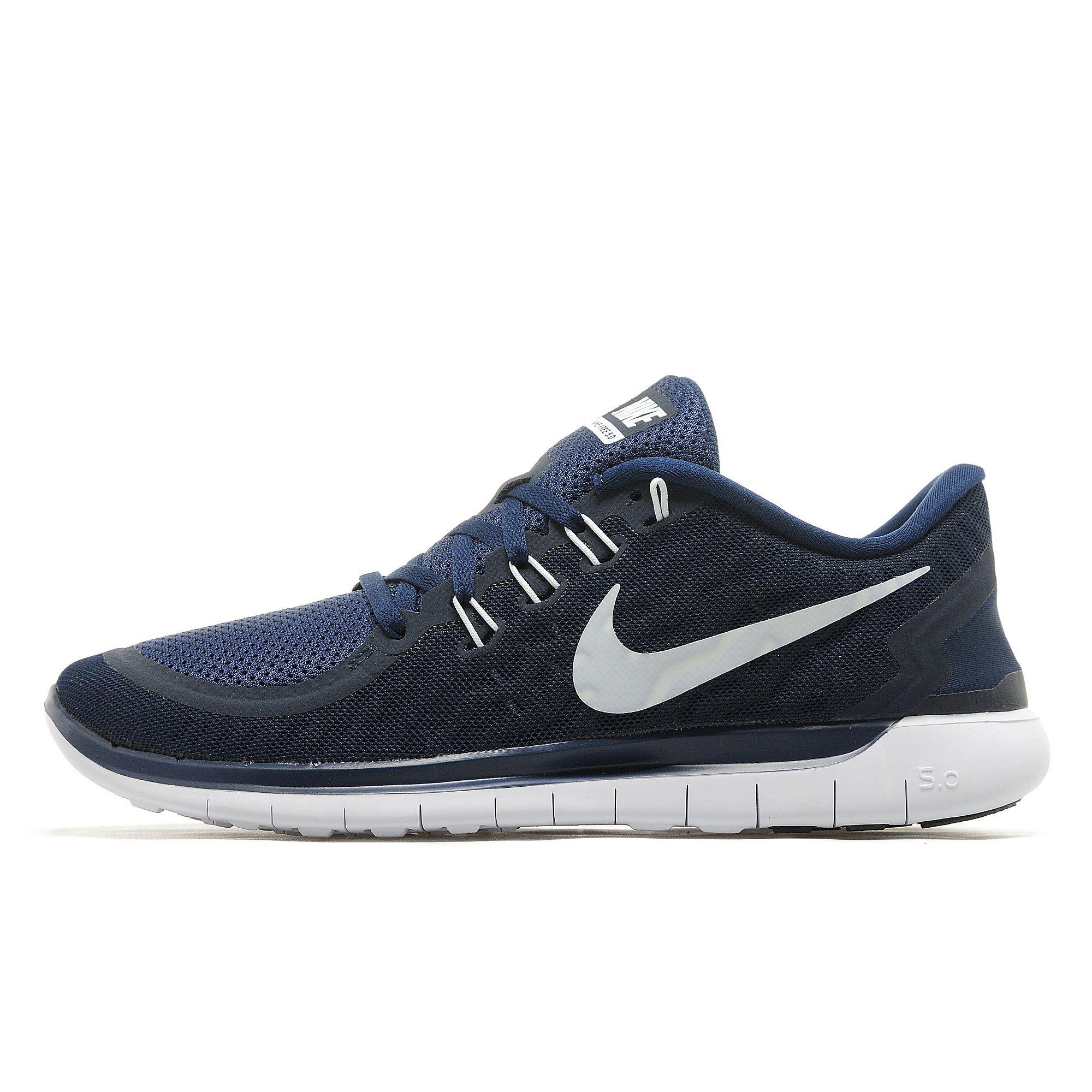 Nike Mens Free 5.0 Running Shoes - Midnight Navy/White - Tennisnuts.com