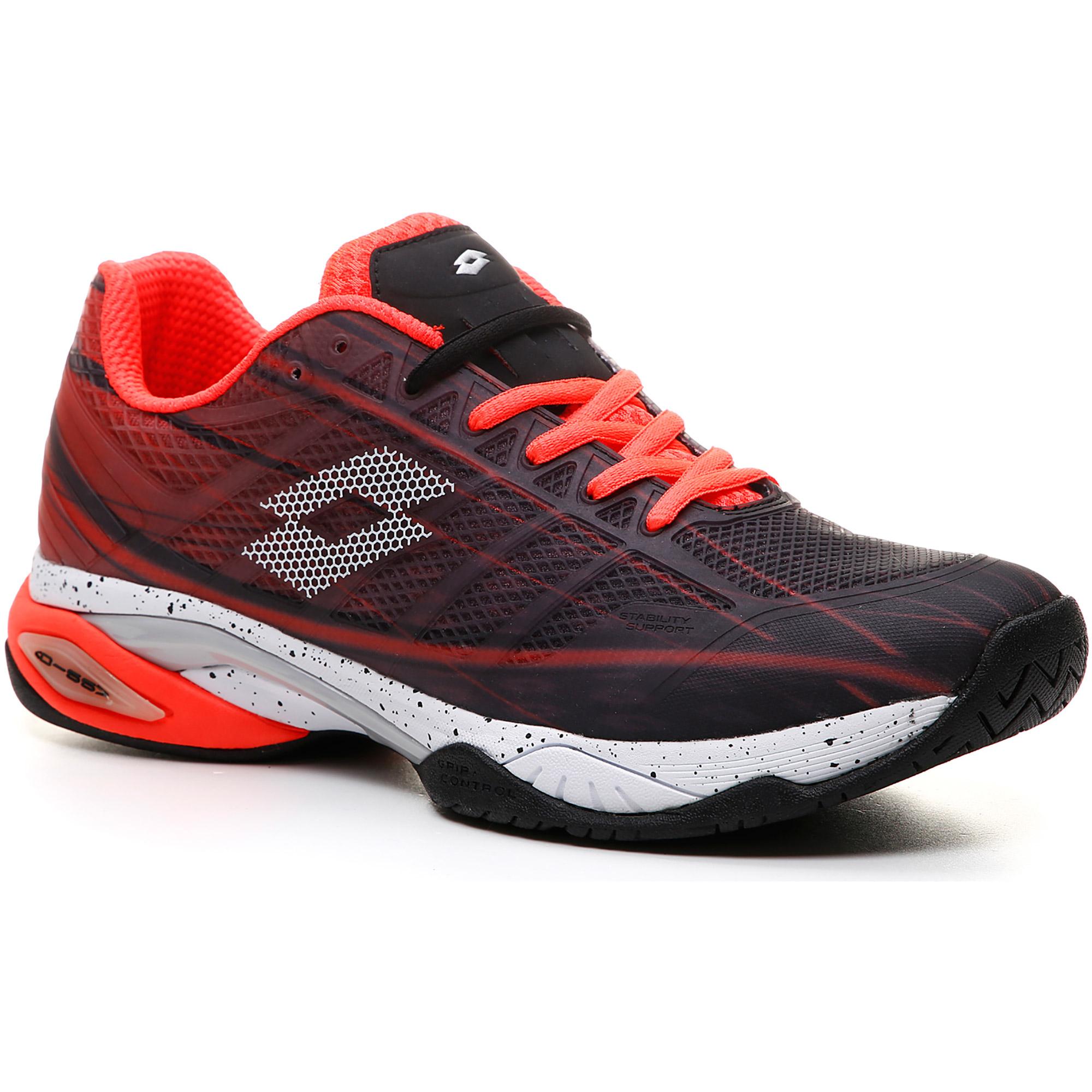 Lotto Mens Mirage 300 Tennis Shoes - Fiery Coral/All White/All Black ...