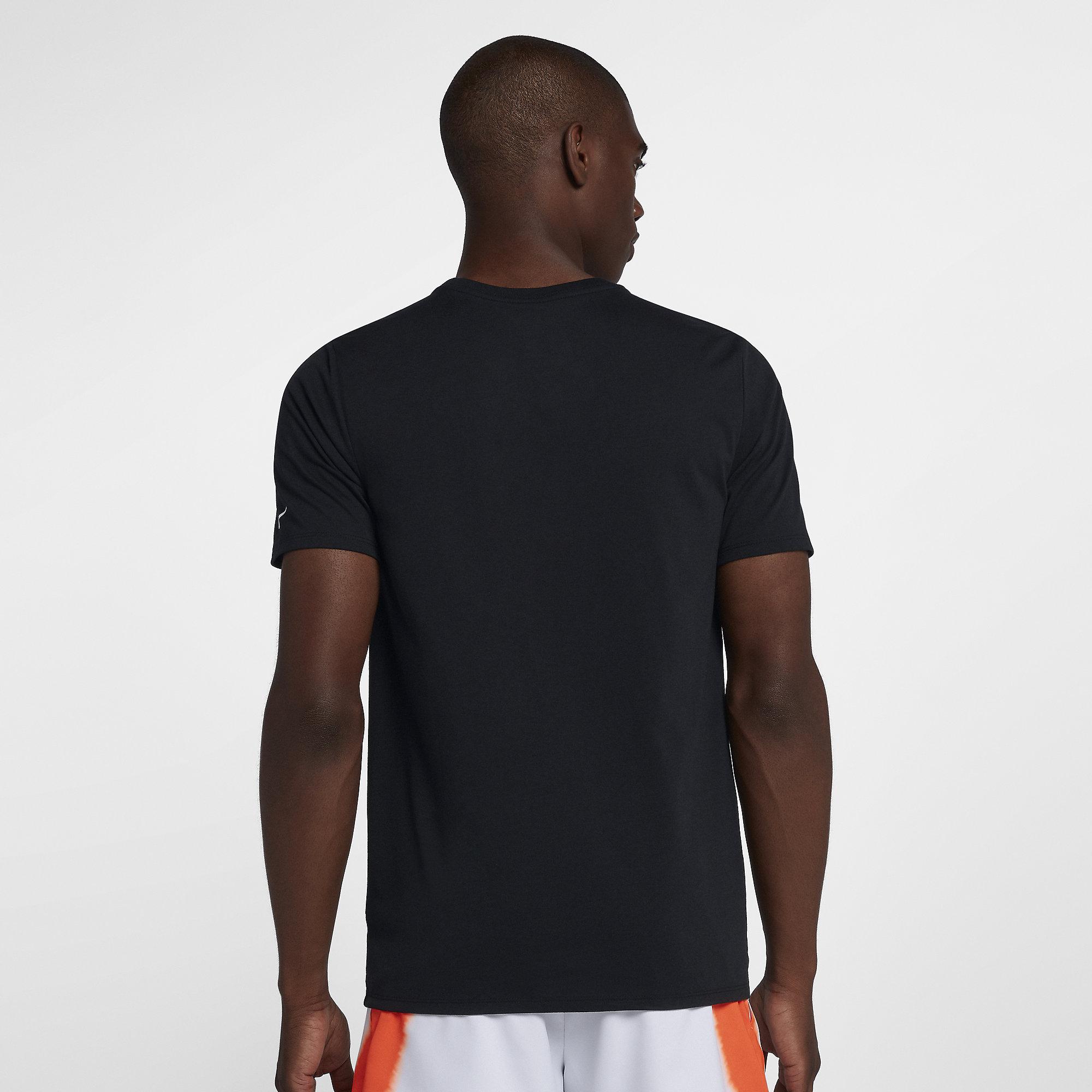 Nike Mens Rafa T-Shirt - Black/White - Tennisnuts.com
