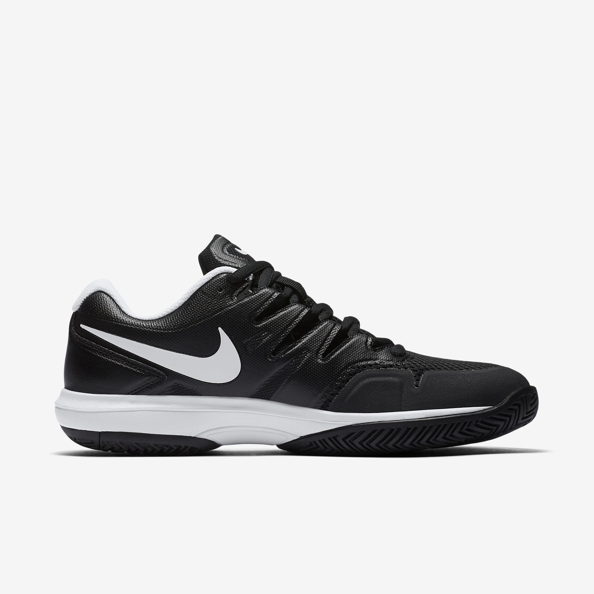 Nike Boys Air Zoom Prestige Tennis Shoes - Black/White - Tennisnuts.com