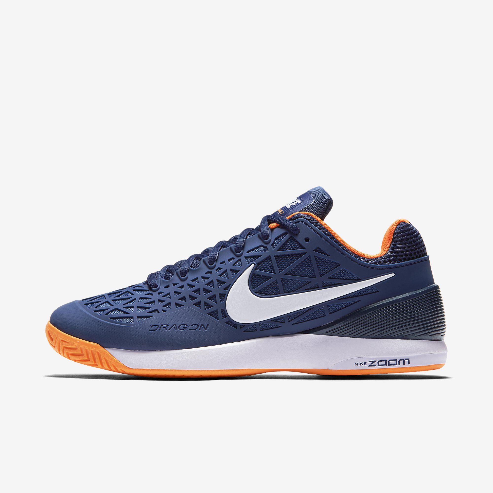 bruja conocido Equipo Nike Mens Zoom Cage 2 Tennis Shoes - Blue/Citrus - Tennisnuts.com